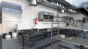 Commercial Kitchen with FRP Panels